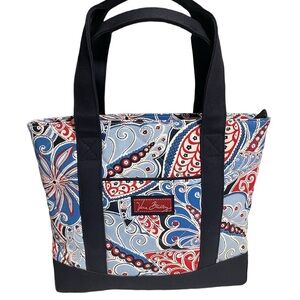 Vera Bradley Seaside Port Tote in Blue and Red